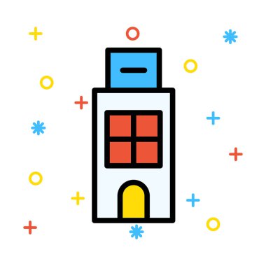 motel ev inşa vektör çizim 