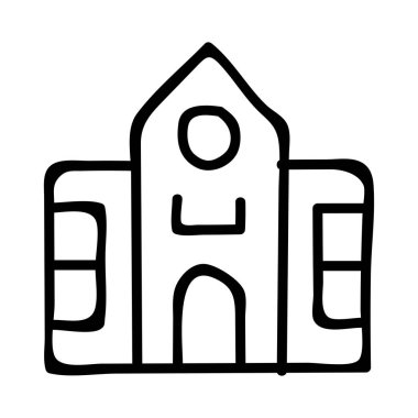 Otel, kutsal kişilerin resmi, vektör çizim Binası 