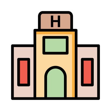 vektör çizim bina hastane Kliniği 