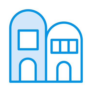 Otel, kutsal kişilerin resmi, vektör çizim Binası 