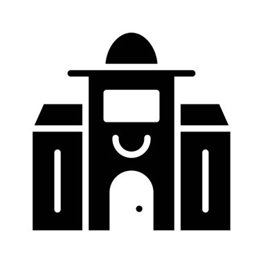 Otel, kutsal kişilerin resmi, vektör çizim Binası 