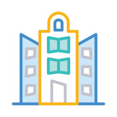 Otel, kutsal kişilerin resmi, vektör çizim Binası 