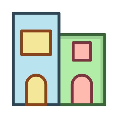 Bina cephe ev vektör çizim 