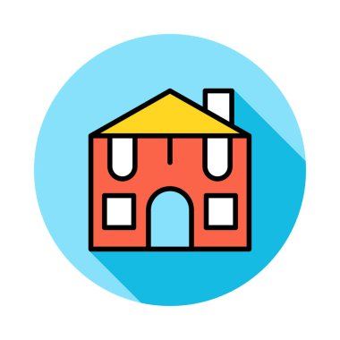 Daireli ev ev vektör çizim 