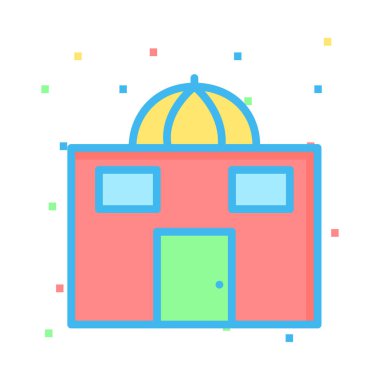 Cami bina dini vektör çizim 