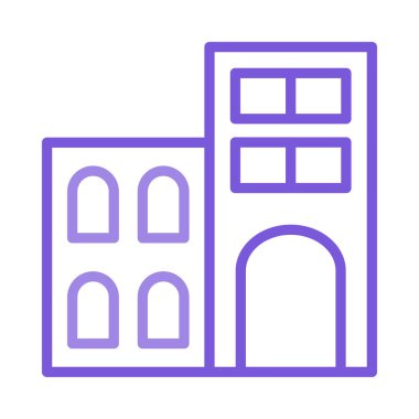 Otel, kutsal kişilerin resmi, vektör çizim Binası 