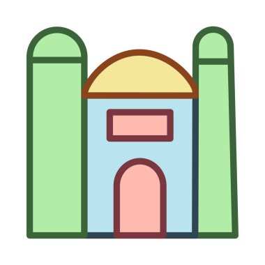 Cami bina dini vektör çizim 