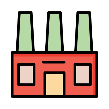 endüstriyel bina, kutsal kişilerin resmi, vektör çizim 