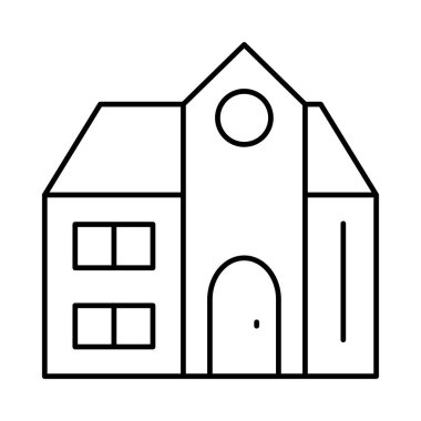 Otel, kutsal kişilerin resmi, vektör çizim Binası 