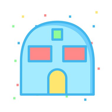 ofis ev vektör çizim Binası