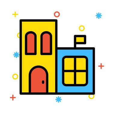 Hastane ev vektör çizim oluşturma 