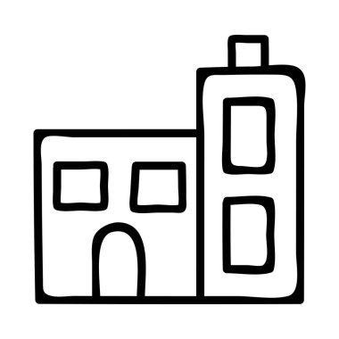 Otel, kutsal kişilerin resmi, vektör çizim Binası 