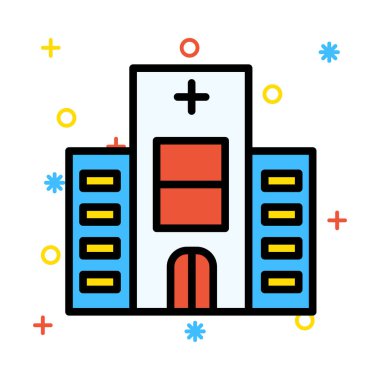 vektör çizim bina hastane Kliniği 