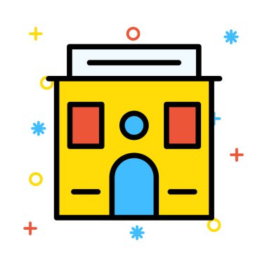 motel cephe vektör çizim oluşturma 