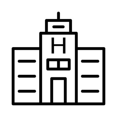 Otel, kutsal kişilerin resmi, vektör çizim Binası 