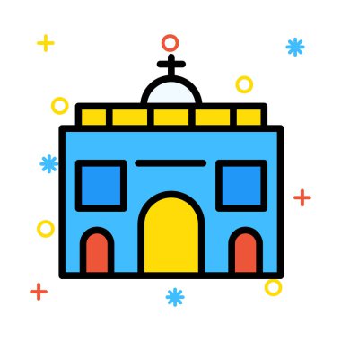 Kilise, bina simgesi. Vektör çizim 