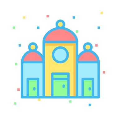 Cami bina dini vektör çizim 