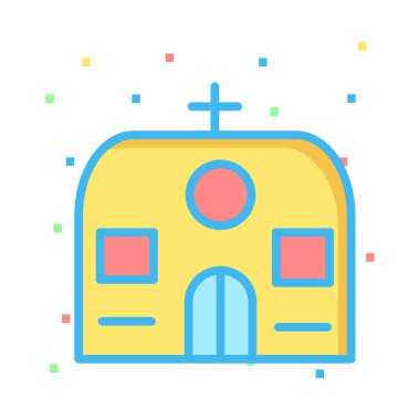 Kilise, bina simgesi. Vektör çizim 