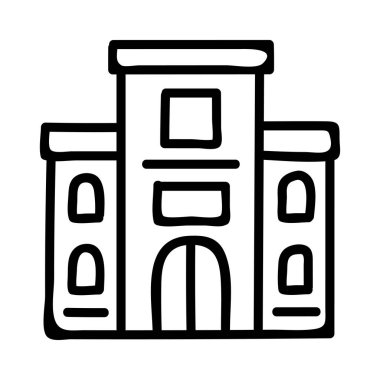 Otel, kutsal kişilerin resmi, vektör çizim Binası 