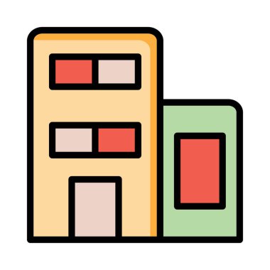 ofis ev vektör çizim Binası 