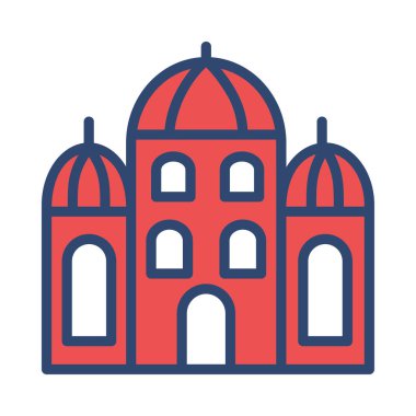 Otel, kutsal kişilerin resmi, vektör çizim Binası 