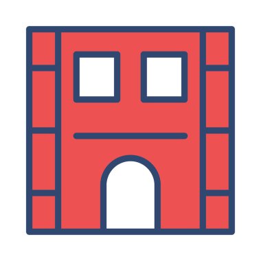 Otel, kutsal kişilerin resmi, vektör çizim Binası 