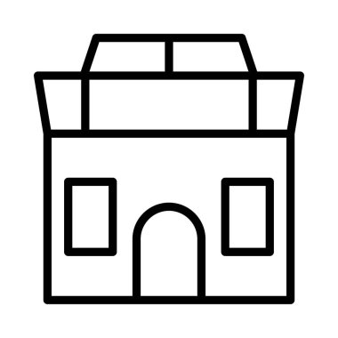 Otel, kutsal kişilerin resmi, vektör çizim Binası 