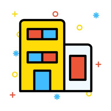 ofis ev vektör çizim Binası 