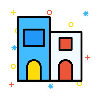 Kutsal kişilerin resmi, vektör çizim Bina mimari, 