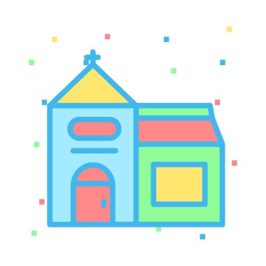 Kilise, bina simgesi. Vektör çizim 