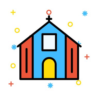 Kilise, bina simgesi. Vektör çizim 