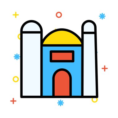 Cami bina dini vektör çizim 