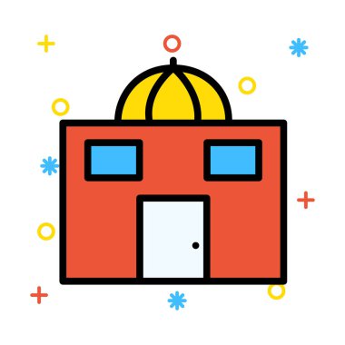 Cami bina dini vektör çizim 