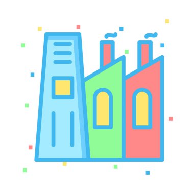 endüstriyel bina, kutsal kişilerin resmi, vektör çizim 