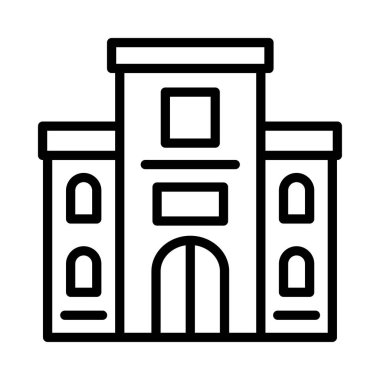 Otel, kutsal kişilerin resmi, vektör çizim Binası 