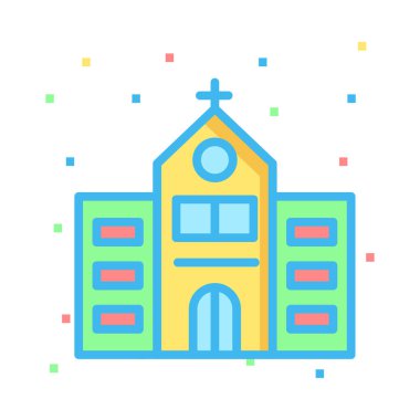 Kilise, bina simgesi. Vektör çizim 