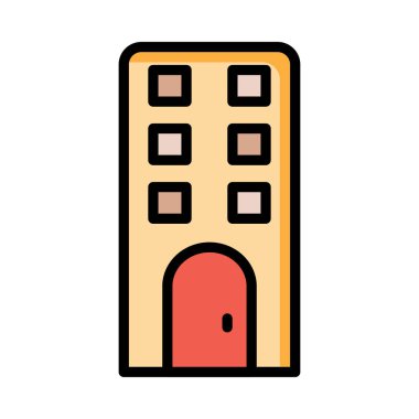 Otel, kutsal kişilerin resmi, vektör çizim Binası 