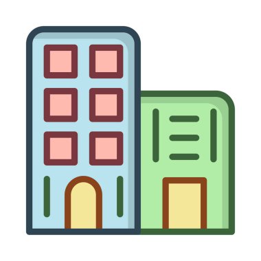 Otel, kutsal kişilerin resmi, vektör çizim Binası 