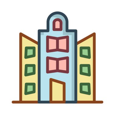 Otel, kutsal kişilerin resmi, vektör çizim Binası 