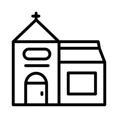 Kilise, bina simgesi. Vektör çizim 