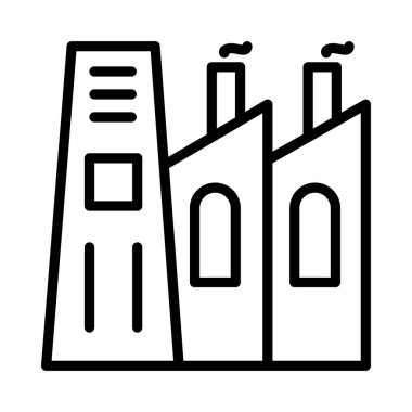 endüstriyel bina, kutsal kişilerin resmi, vektör çizim 