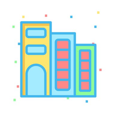 Otel, kutsal kişilerin resmi, vektör çizim Binası 