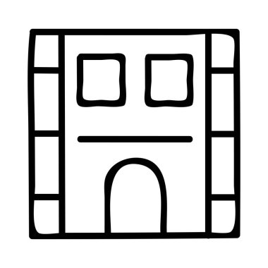 Otel, kutsal kişilerin resmi, vektör çizim Binası 