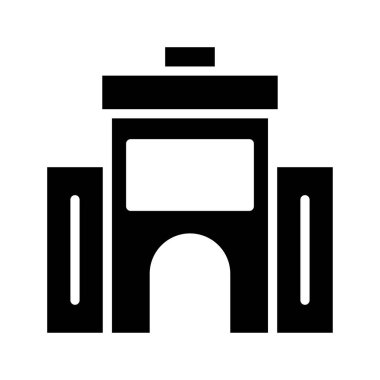 Otel, kutsal kişilerin resmi, vektör çizim Binası 