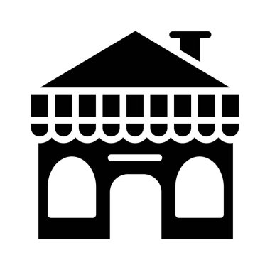 Otel, kutsal kişilerin resmi, vektör çizim Binası 