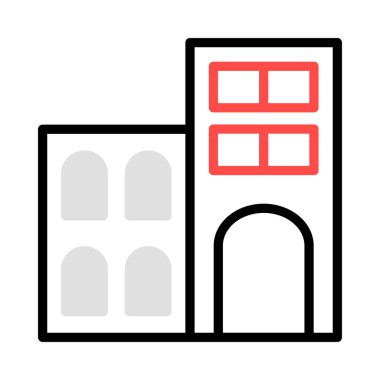 Otel, kutsal kişilerin resmi, vektör çizim Binası 