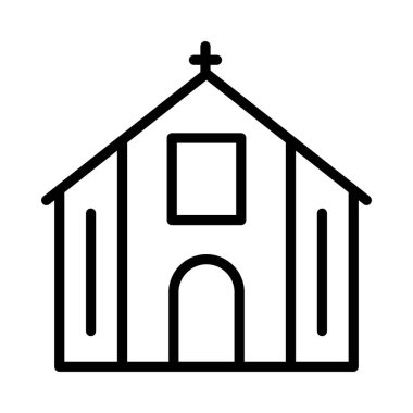 Kilise, bina simgesi. Vektör çizim 