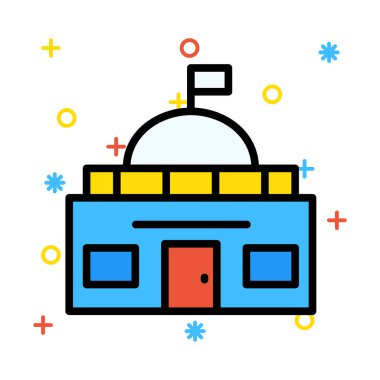 Kutsal kişilerin resmi, vektör çizim Bina mimari, 