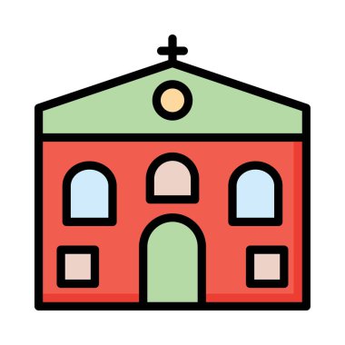 Kilise, bina simgesi. Vektör çizim 