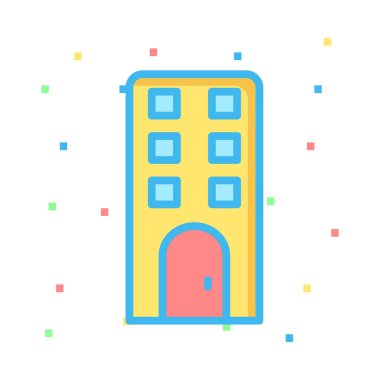 Otel, kutsal kişilerin resmi, vektör çizim Binası 